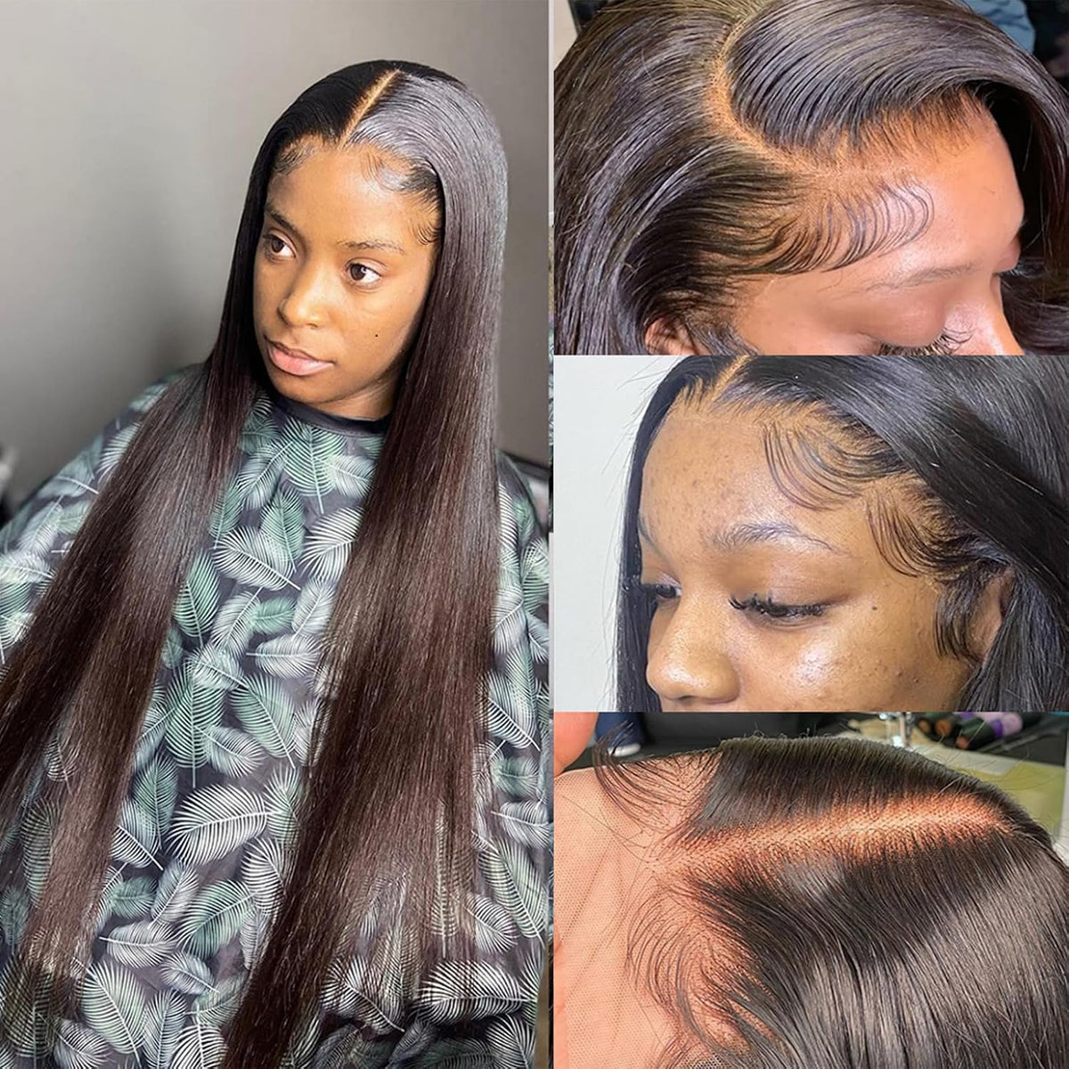 13X6 Lace Front Wigs Human Hair 26 Inch HD Straight Wigs 180 Density Black
