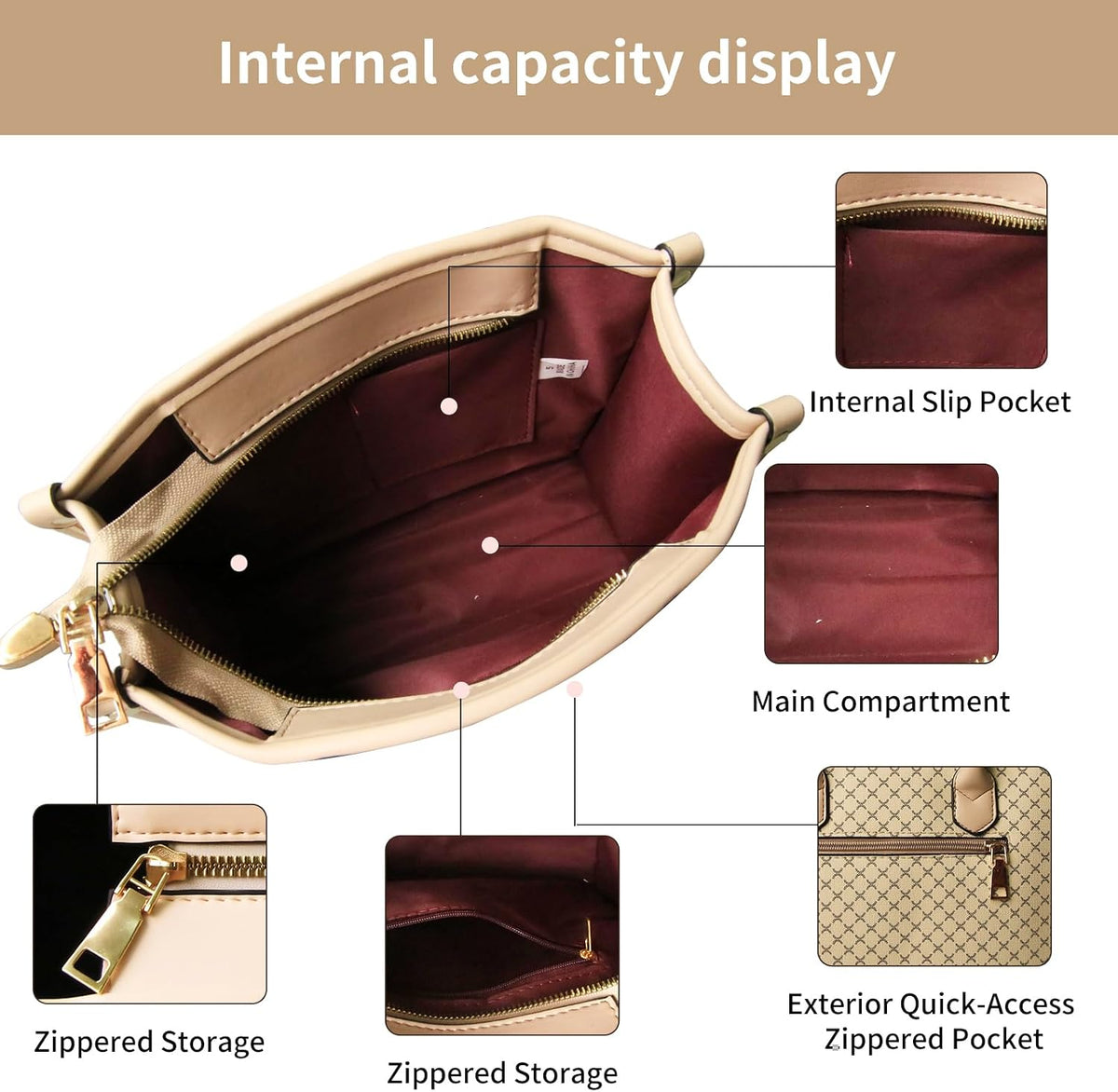 Womens Purses and Handbags, Top Handle Satchel Shoulder Tote Bag