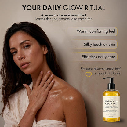 Botanical Body Glow Oil, Plant-Based, All Natural, 8 Oz (236 Ml)