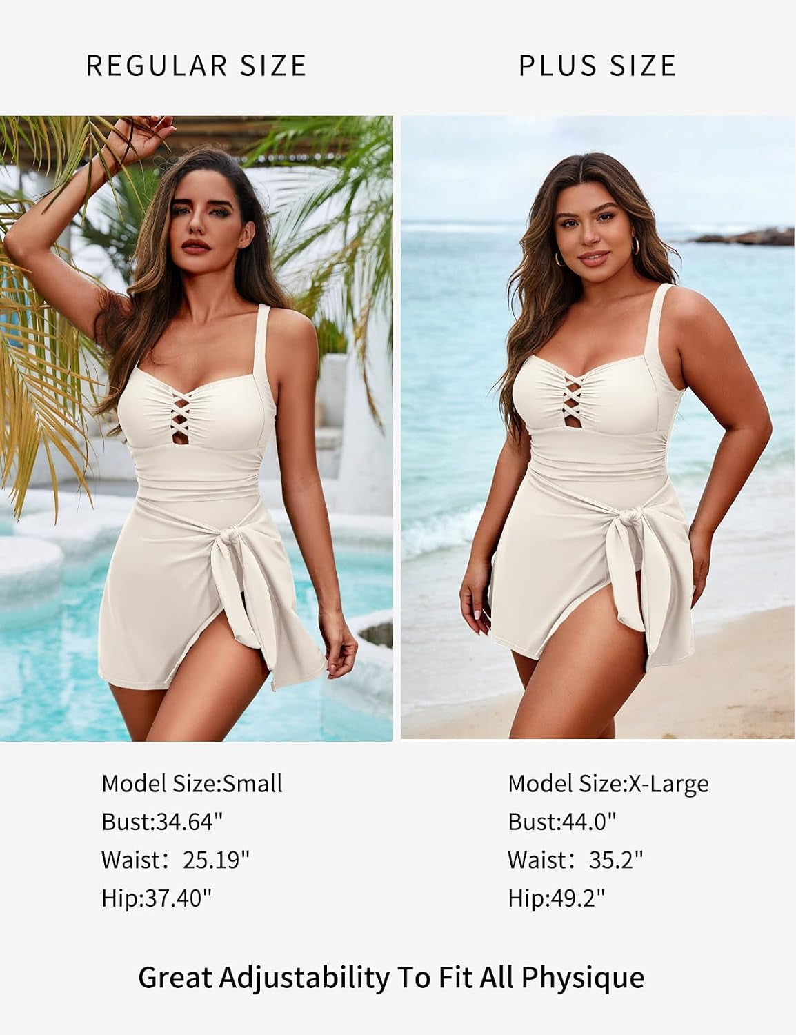 One Piece Swim Dress Tummy Control Swimsuit for Women