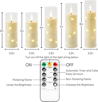 Flickering Flameless Candles with Remote, LED Fake Pillar Candles