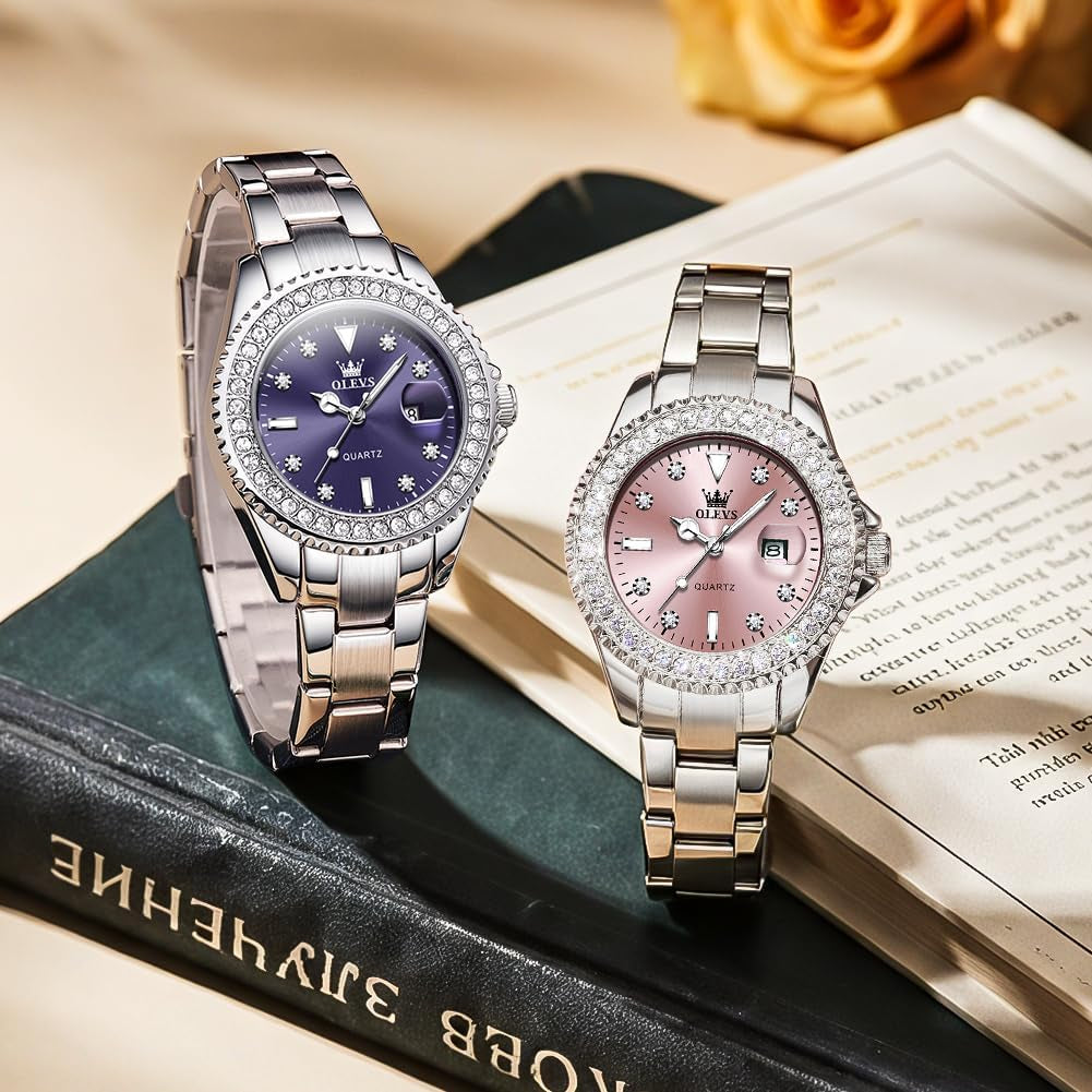 Watches for Women Luxury Diamond with Date Analog Quartz Female Watch