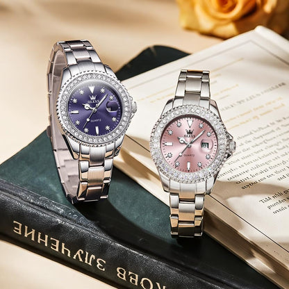 Watches for Women Luxury Diamond with Date Analog Quartz Female Watch
