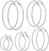 5/12 Pairs Gold Silver Plated Hoop Earrings for Women, Hypoallergenic Stainless Steel Hoops Earrings Set, Lightweight Large Small Hoops Women Earrings Loop Earrings Set