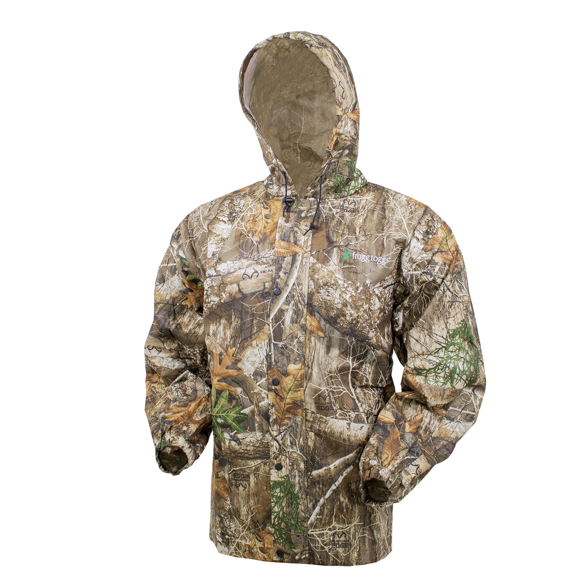 All-Purpose Rain Suit for Men, Waterproof Bi-Laminate Camo Pants &amp; Jacket, Realtree Edge, Size XL/2X