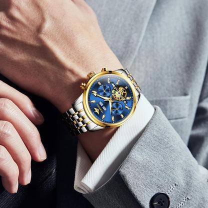 Automatic Men Watches Mechanical Luxury Self Winding Wrist Watch Stainless Steel Waterproof Wrist Watches