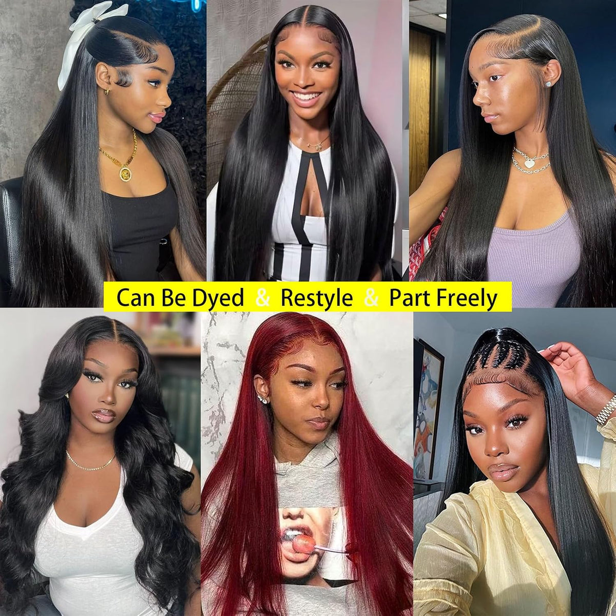 13X6 Lace Front Wigs Human Hair 26 Inch HD Straight Wigs 180 Density Black