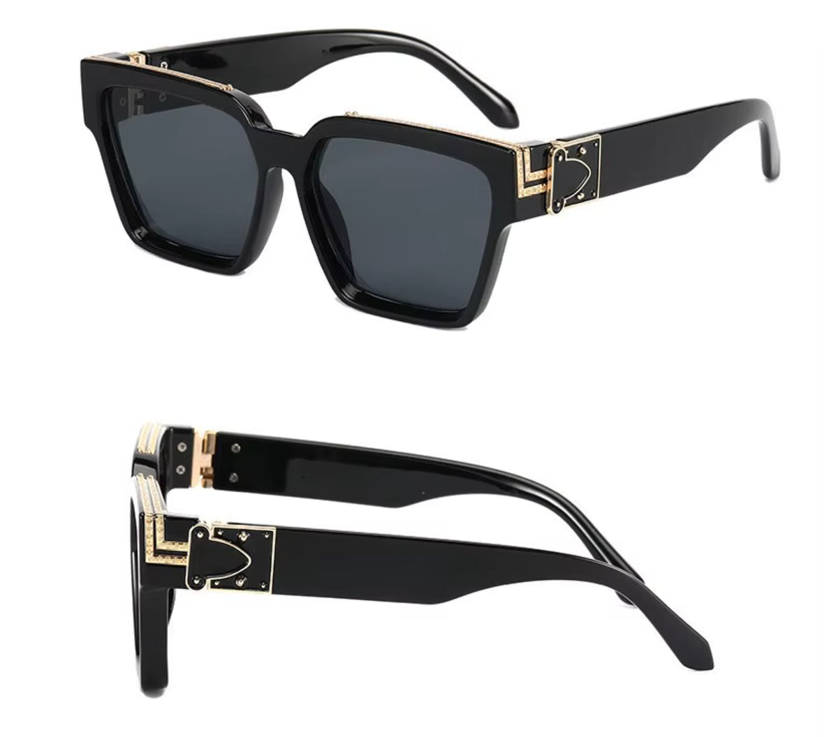 Gold Frame Large Size Sunglasses Men Women Shades Elegant Retro Classic Hip Hop