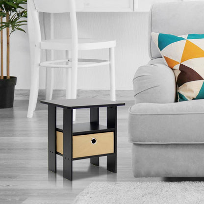 Home Living Espresso Storage End Table (Set of 2)