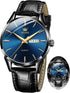 Brown Mens Leather Watch Dress Casual Day Date Quartz Wrist Watch