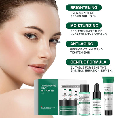 Tea Tree Salicylic Acid Facial Skin Care Set, Acne Treatment Skincare Set