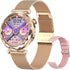 Smart Watch for Women, Fitness Tracker for Android/Ios, 1.19" AMOLED Screen Smartwatches with Female Cycle, Heart Rate, Sleep Monitor, Activity Tracking (2 Watch Bands) (Gold)
