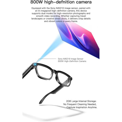 M08 Smart Glasses with 4K Camera, Bluetooth Audio, AI Translation and Voice Assistant