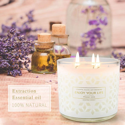 Scented Jar Candles for Home,3 Wick Aromatherapy Large Candles,250 Hours 29 Oz Soy Wax Lavender Stress Relief Candles Mother&