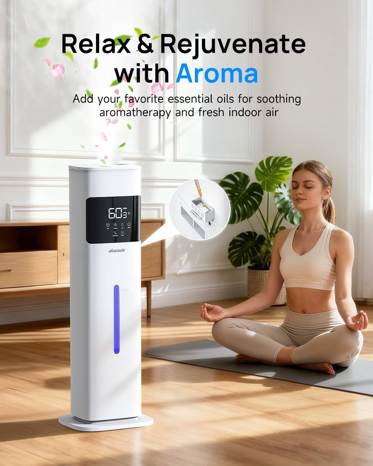 Warm &amp; Cool Mist Humidifiers for Bedroom, 8L Humidifier Large Room