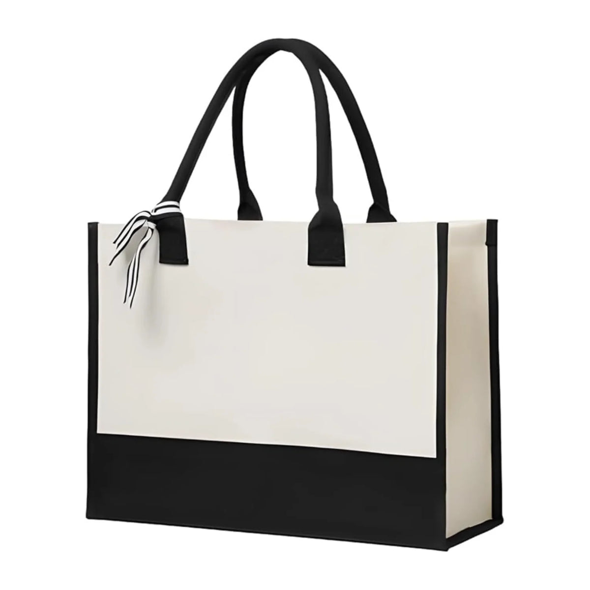 Blue Floral Canvas Tote Bag – Large Capacity Shoulder Bag and Wedding Gift Bag