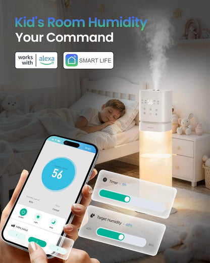Humidifiers for Bedroom 2.1Gal/8L, Smart Humidifier for Large Room